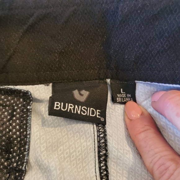 BNWT Burnside Ladies Dobby Stretch Board Shorts Blue with Palm Trees Large - Picture 5 of 10